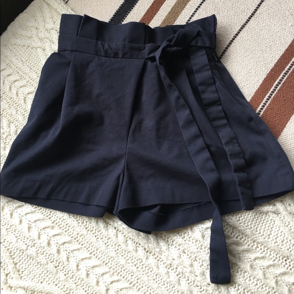 Zara high waist paperbag shorts
